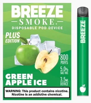 Refreshing Vaping Experience with Breeze Plus Green Apple Ice