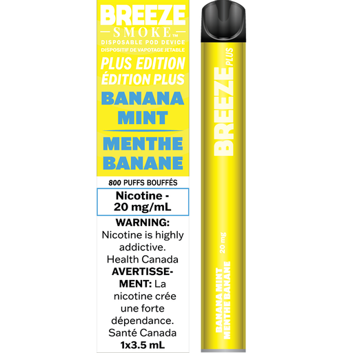 Breeze Plus 800 Puffs: Refreshing Banana Mint Flavor