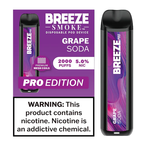 Unleash Flavorful Clouds: Breeze Pro 2000 Puffs Grape Soda Device Review