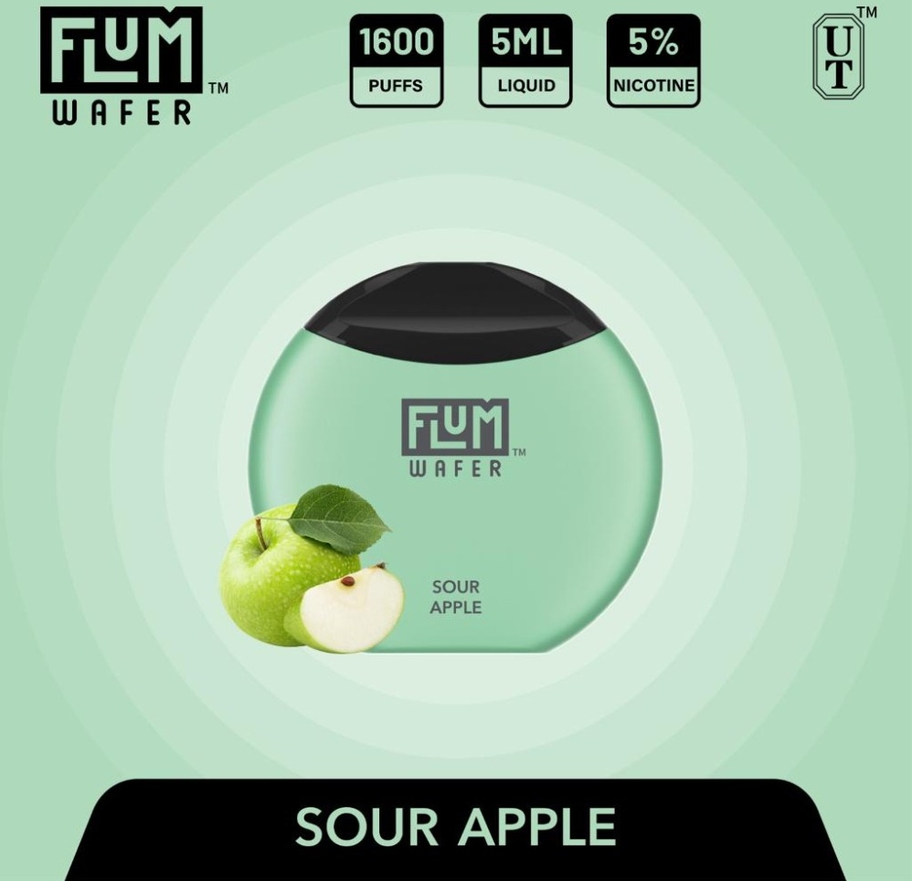 The Ultimate Sour Apple Vaping Experience: Flum Wafer 1600 Puffs Device